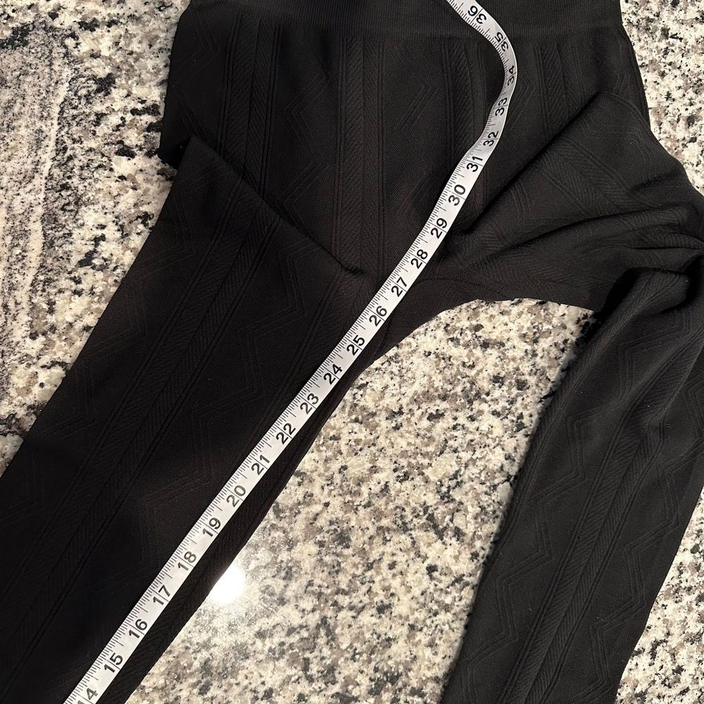 Pink‎ Rose Stretch Knit Leggings Black Extra Small Cold Weather Cozycore - Picture 7 of 10